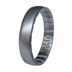 Enso Rings Elements Classic Thin Silicone Ring - Silver - Size 9
